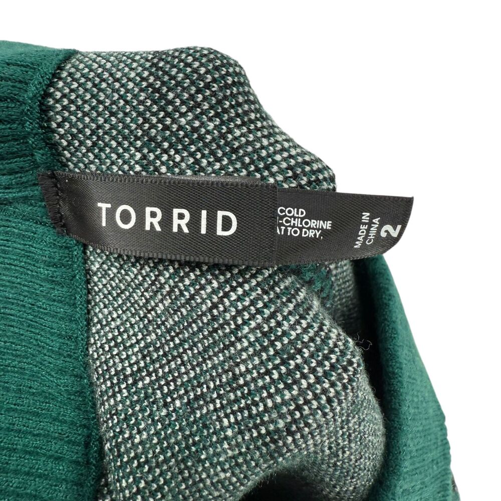 Torrid Green Plaid Sweater Knit Leggings 2X 18 20 High Rise Stretch Pull On NWT - Picture 9 of 11